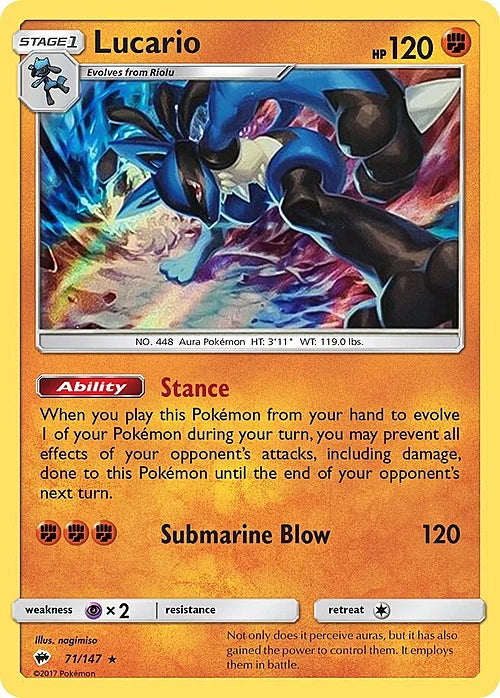 Burning Shadows Holo Lucario #71/147