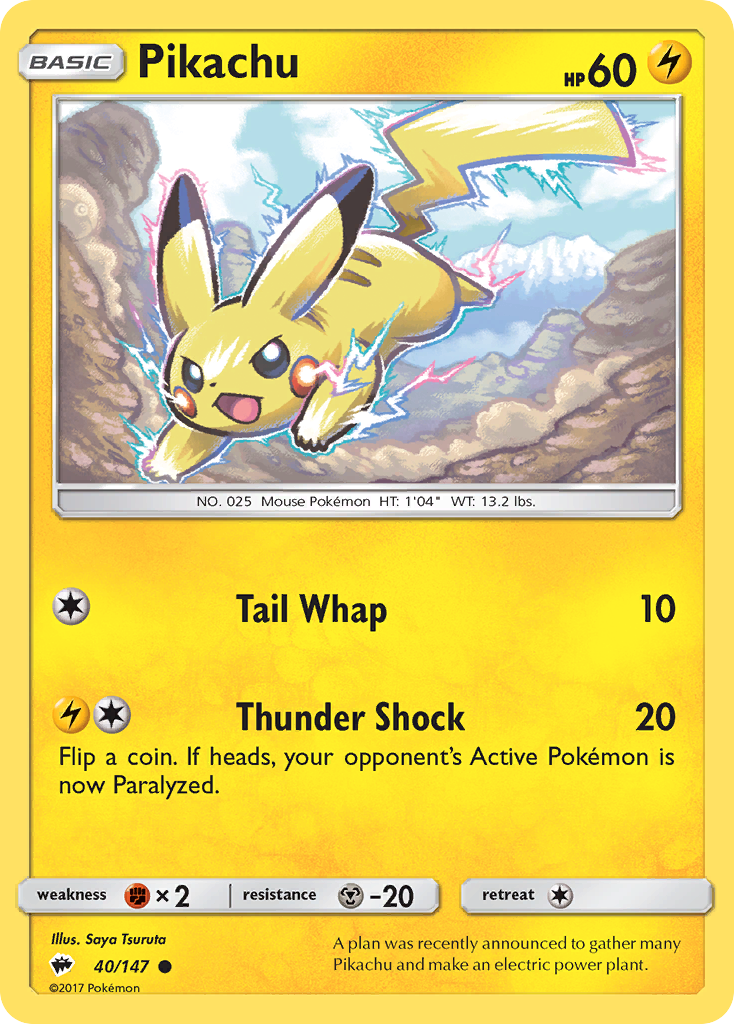 Burning Shadows Pikachu #40/147