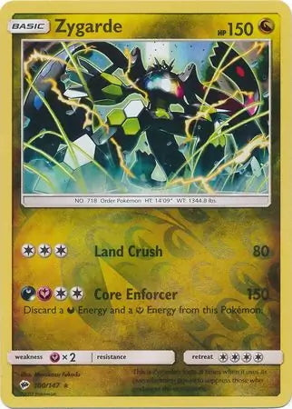 Burning Shadows Zygarde #100/147 reverse holo