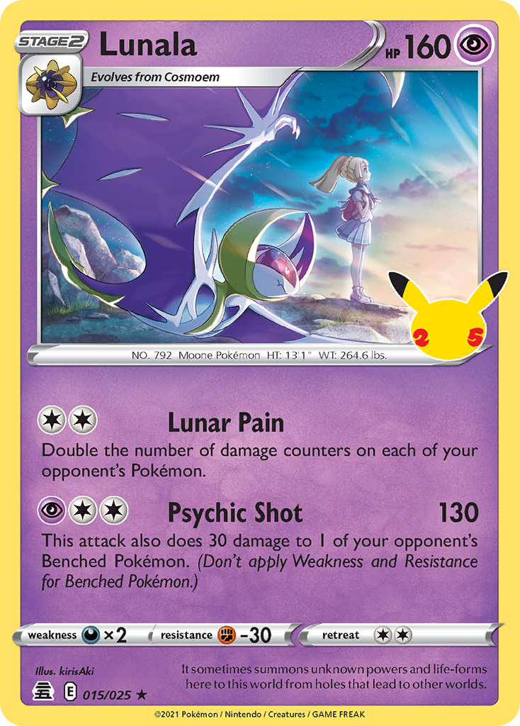 pokemon cards nl NVI 099 Celebrations Lunala #15 / 25