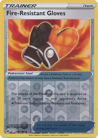 handschuhe pokemon Chilling Reign Feuerfeste Handschuhe #138/198 Reverse Holo – Kaartenverzamelen.nl