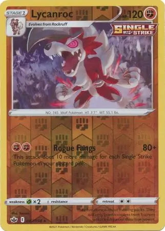 Chilling Reign Lycanroc #87/198 reverse holo
