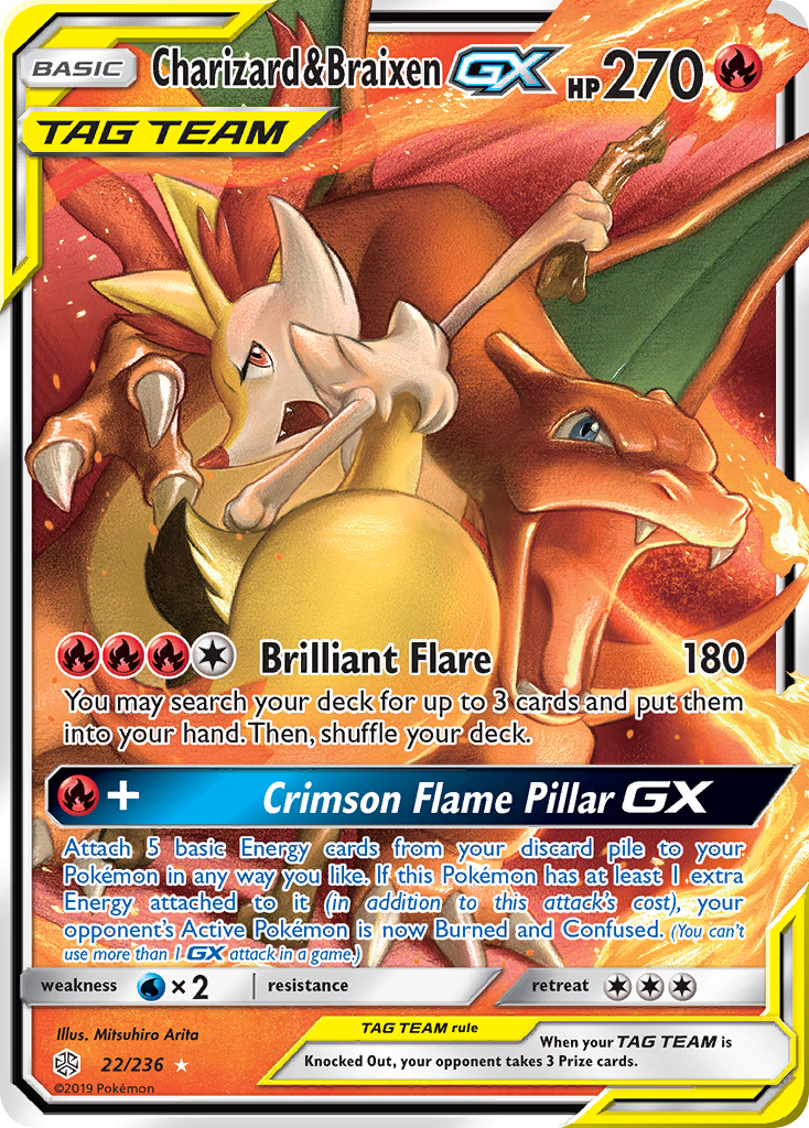 Cosmic Eclipse Charizard & Braixen GX #22/236