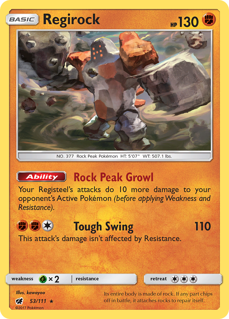 Crimson Invasion Non - Holo Regirock #53/111