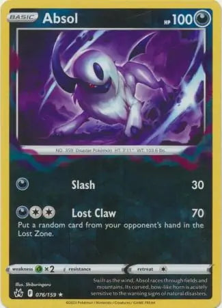 Crown Zenith Absol #76/159 reverse holo