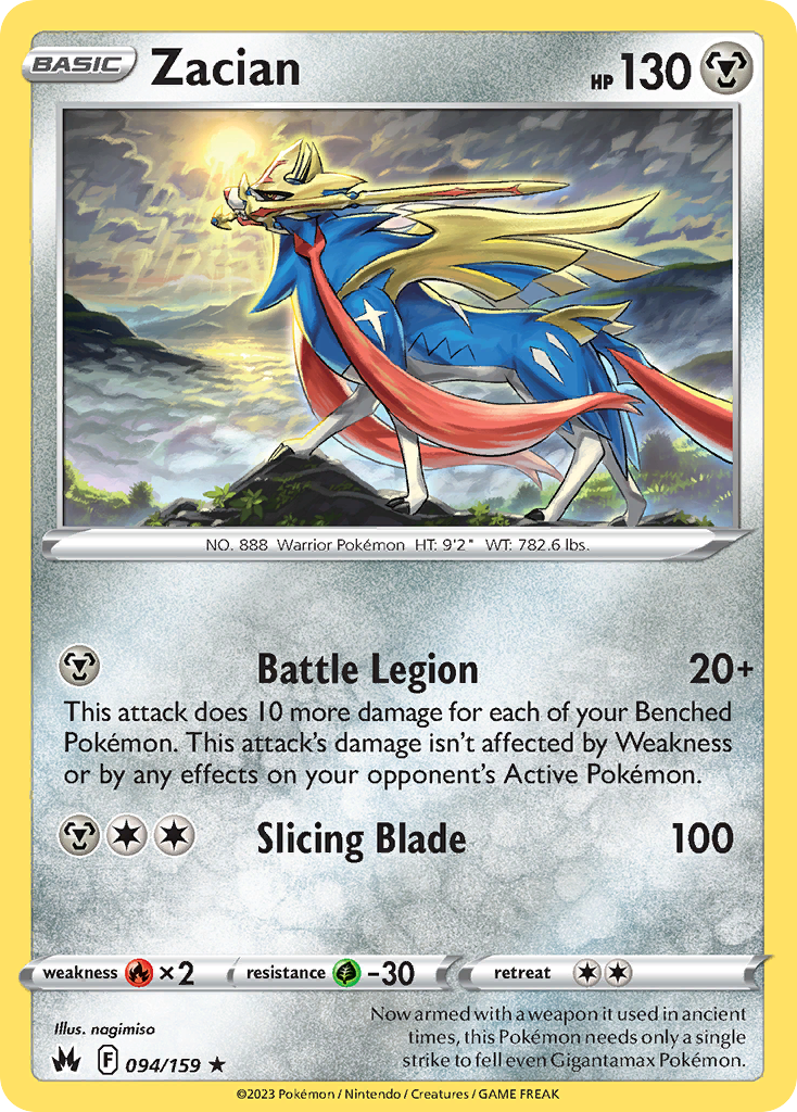 Crown Zenith Holo Zacian #94/159