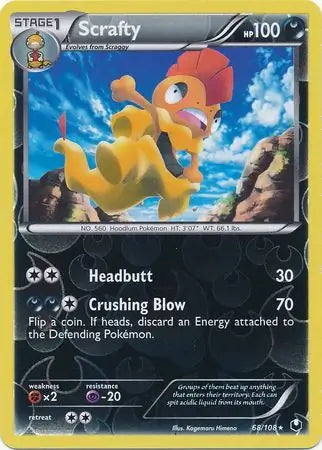 Dark Explorers Scrafty #68/108 reverse holo