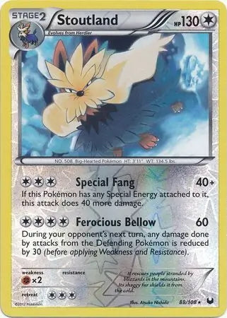 Dark Explorers Stoutland #88/108 reverse holo