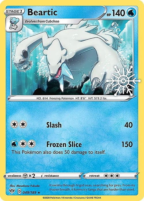 Darkness Ablaze Beartic #49/189 Snowflake stamp