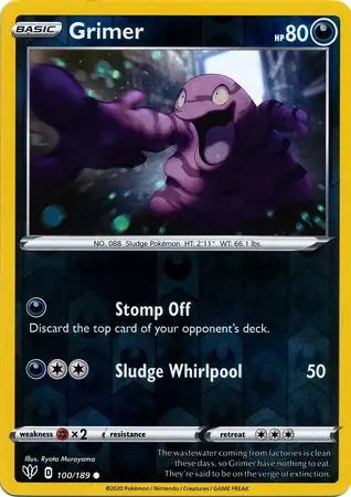 Darkness Ablaze Grimer #100/189 reverse holo