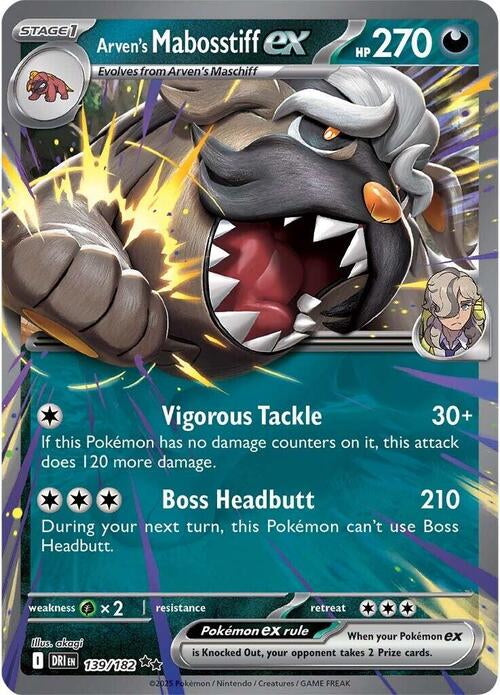Destined Rivals Arven's Mabosstiff EX #139/182