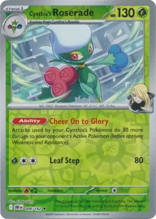 Destined Rivals Cynthia's Roserade #8/182 reverse holo