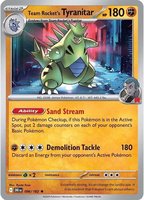 Destined Rivals Holo Team Rocket's Tyranitar #96/182 –