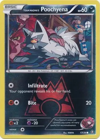 Double Crisis Team Magma's Poochyena #17/34 reverse holo