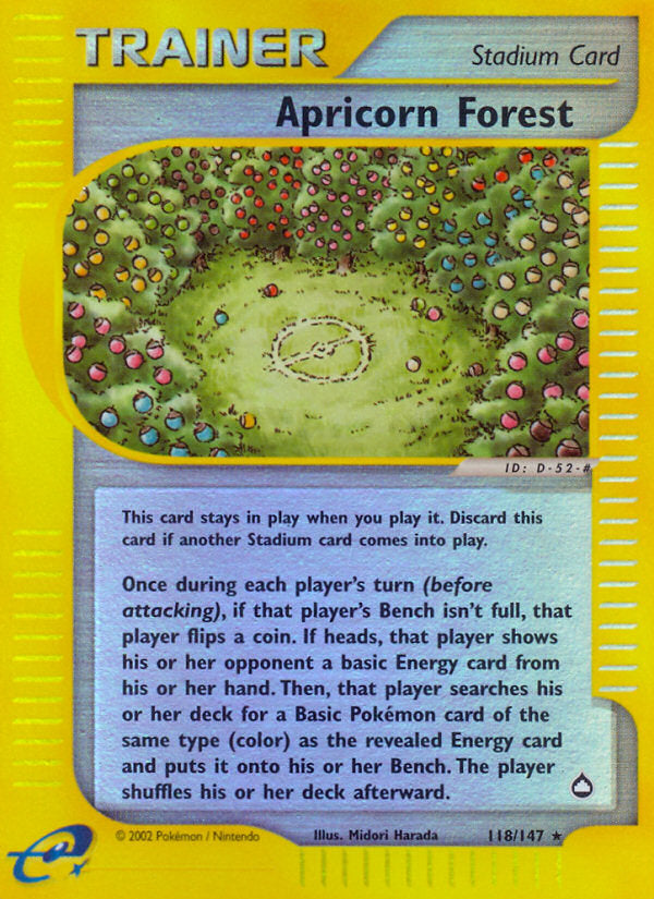 E-Series Aquapolis Apricorn Forest #118/147 reverse holo