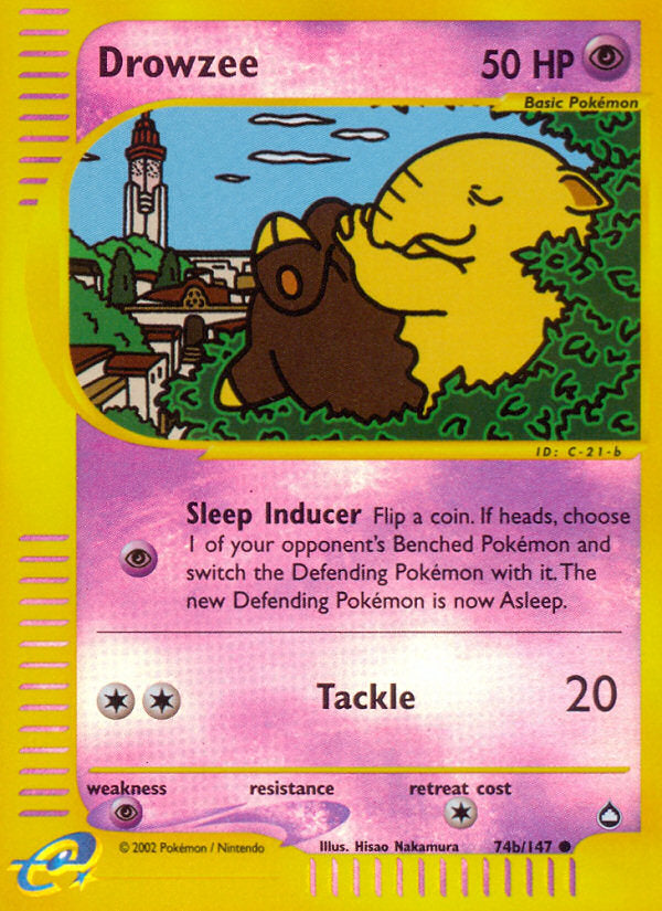 E-Series Aquapolis Drowzee #74b/147 reverse holo