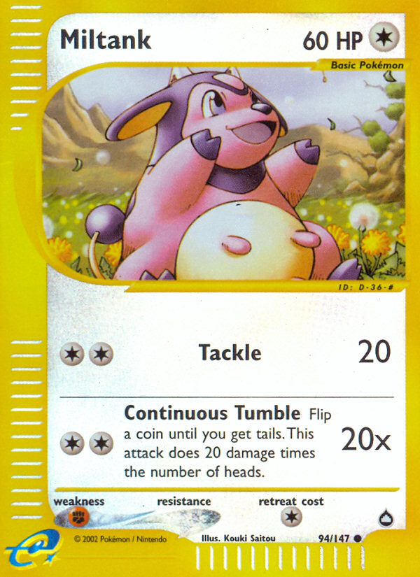 E-Series Aquapolis Miltank #94/147 reverse holo