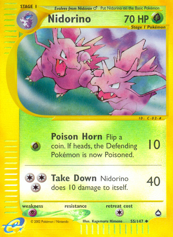 E-Series Aquapolis Nidorino #55/147 reverse holo