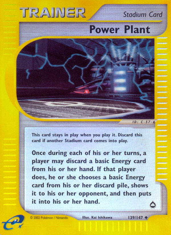E-Series Aquapolis Power Plant #139/147 reverse holo