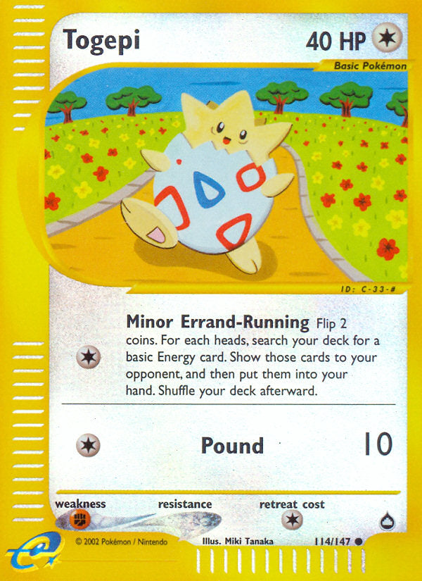 E-Series Aquapolis Togepi #114/147 reverse holo