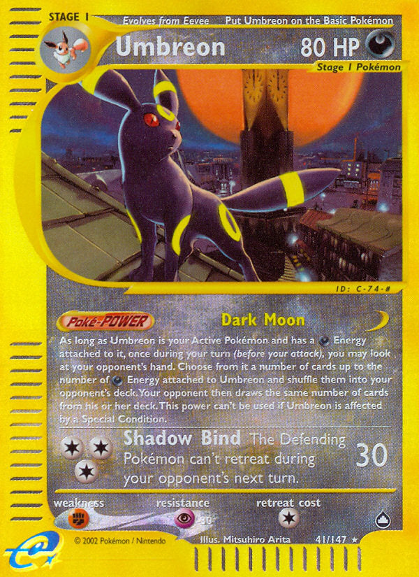 E-Series Aquapolis Umbreon #41/147 reverse holo
