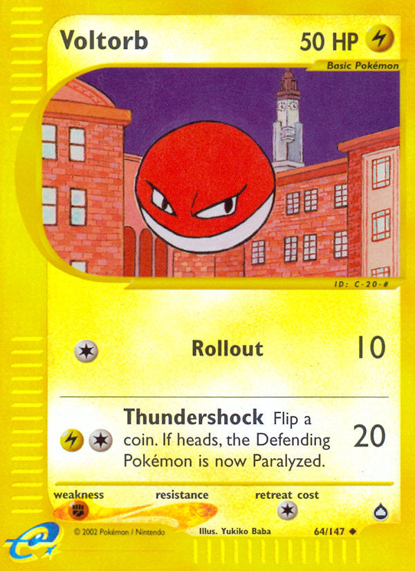 E-Series Aquapolis Voltorb #64/147 reverse holo