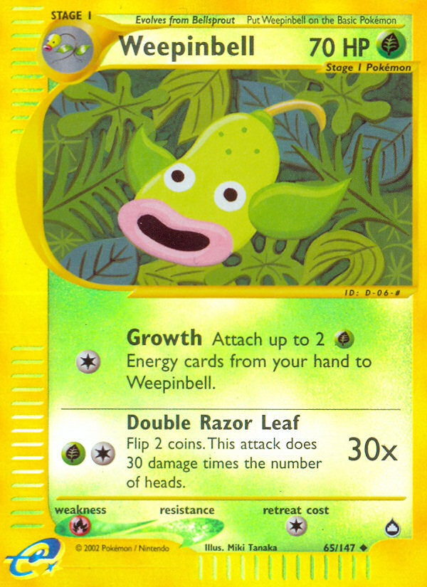 E-Series Aquapolis Weepingbell #65/147 reverse holo