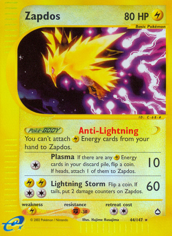 E-Series Aquapolis Zapdos #44/147 reverse holo