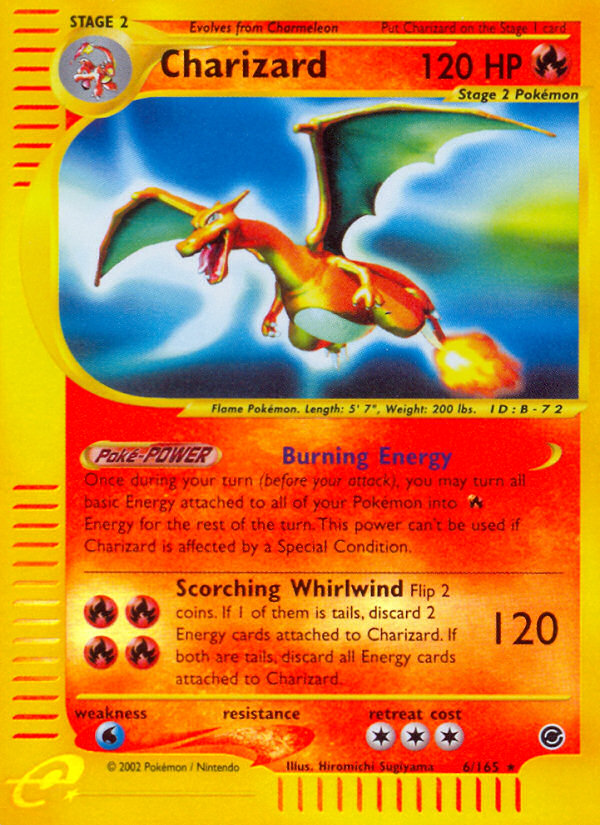 E-Series Expedition Charizard #6/165 reverse holo