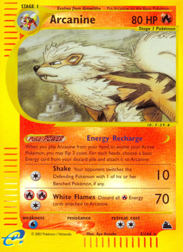 E-Series Skyridge Arcanine #3/144 reverse holo