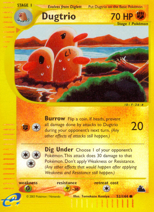 E-Series Skyridge Dugtrio #52/144 reverse holo