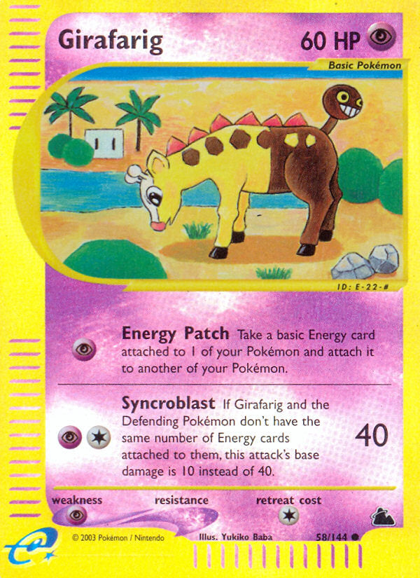 E-Series Skyridge Girafarig #58/144 reverse holo