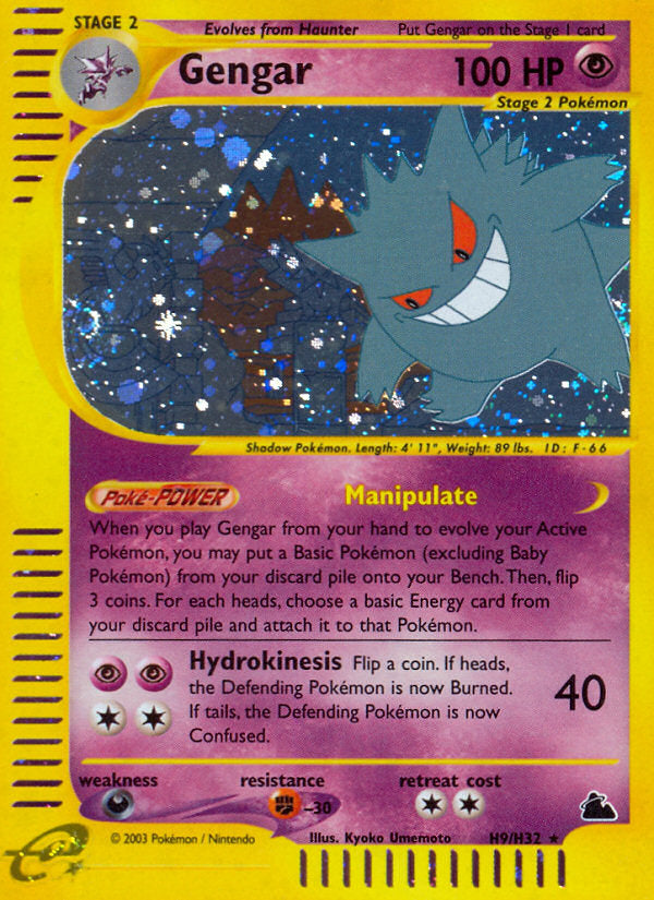 skyridge pokemon cards E-Series Skyridge Holo Gengar #H9/H32 – Kaartenverzamelen.nl