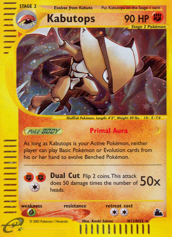 E-Series Skyridge Holo Kabutops #H13/H32