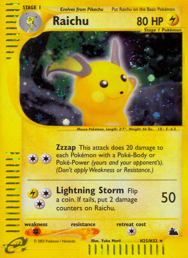 E-Series Skyridge Holo Raichu #H25/H32