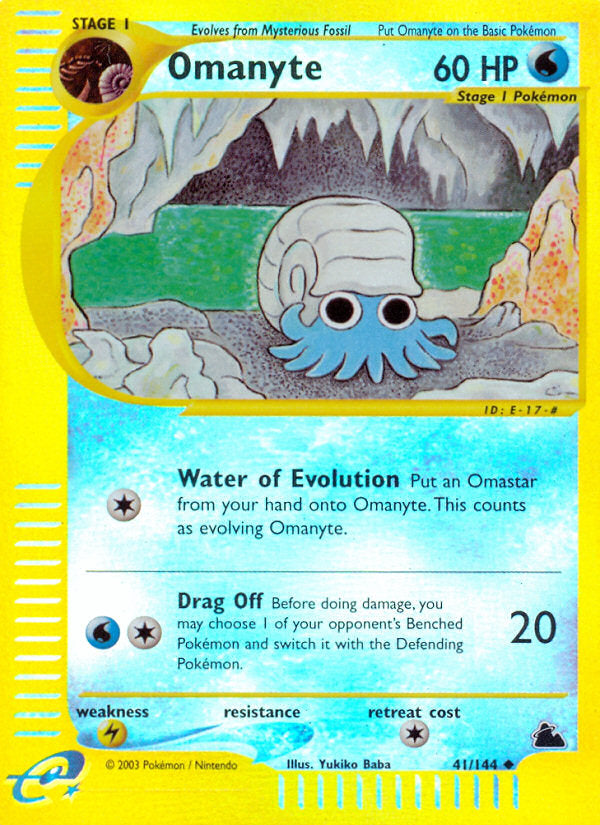 E-Series Skyridge Omanyte #41/144 reverse holo