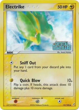 EX Crystal Guardians Electrike #52/100 reverse holo