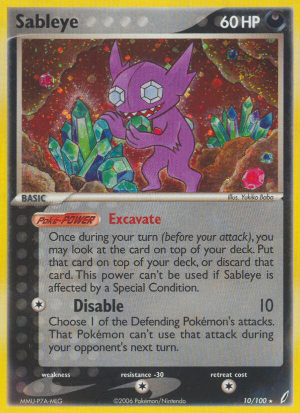 EX Crystal Guardians Holo Sableye #10/100