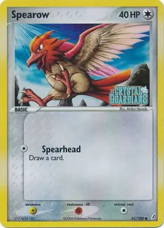 EX Crystal Guardians Spearow #61/100 reverse holo
