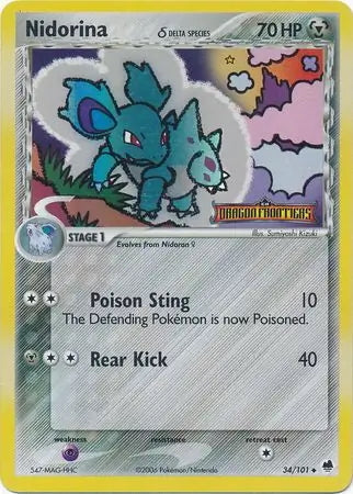 EX Dragon Frontiers Nidorina #34/101 reverse holo