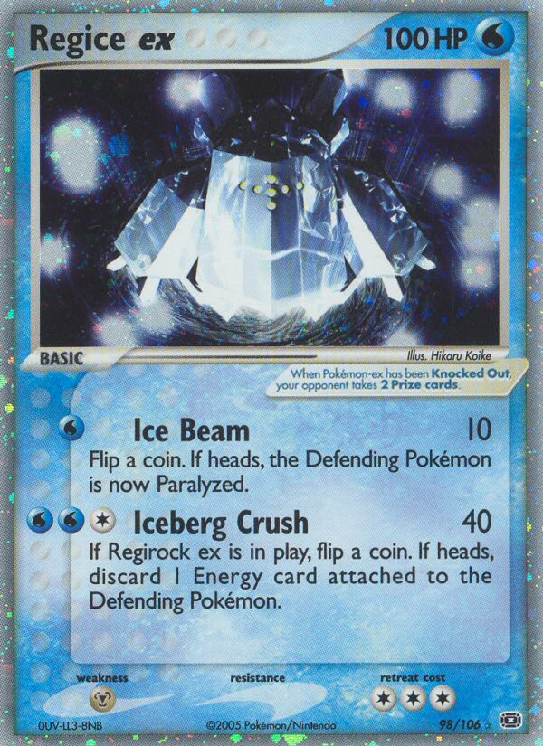 EX Emerald Holo Regice ex #98/106
