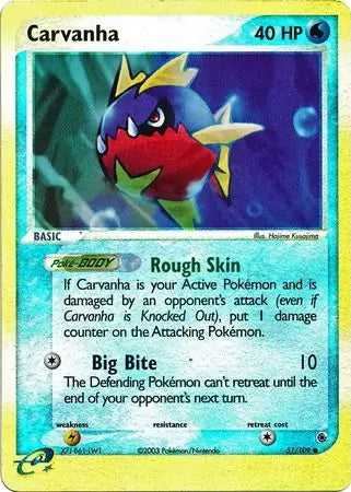 EX Ruby&Sapphire Carvanha #51/109 reverse holo