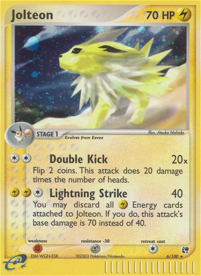 EX Sandstorm Holo Jolteon #6/100