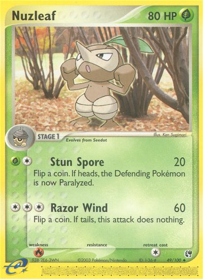 EX Sandstorm Nuzleaf #49/100
