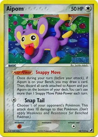 EX Unseen Forces Aipom #34/115 reverse holo