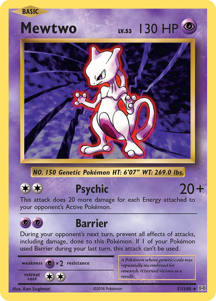 Evolutions Holo Mewtwo #51/108