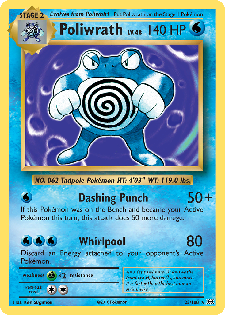 Evolutions Non - Holo Poliwrath #25/108