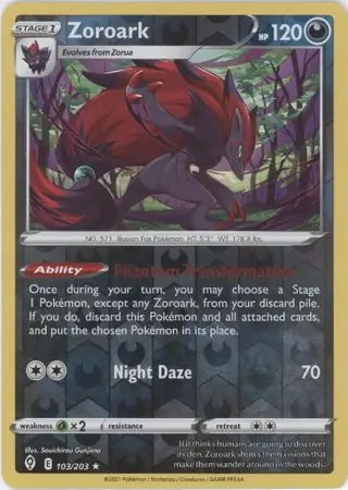 Evolving Skies Zoroark #103/203 reverse holo