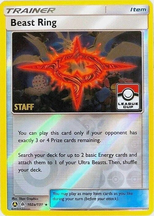 Forbidden Light Beast Ring #102a Staff League Promo