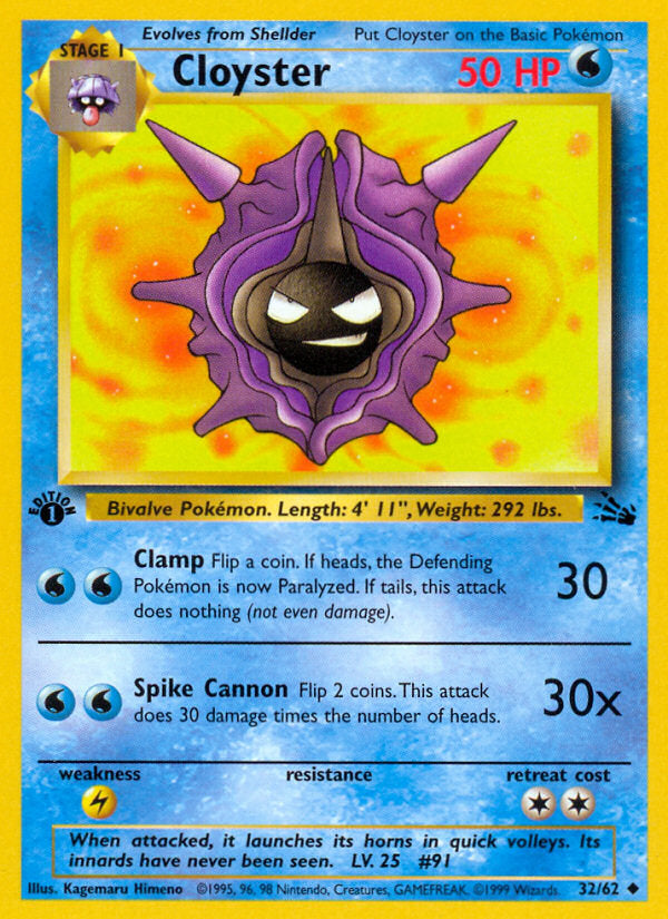 Fossil set Cloyster #32/62 first edition